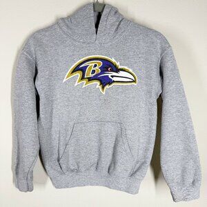 NFL Youth Baltimore Ravens Logo Gray Pullover Hoodie